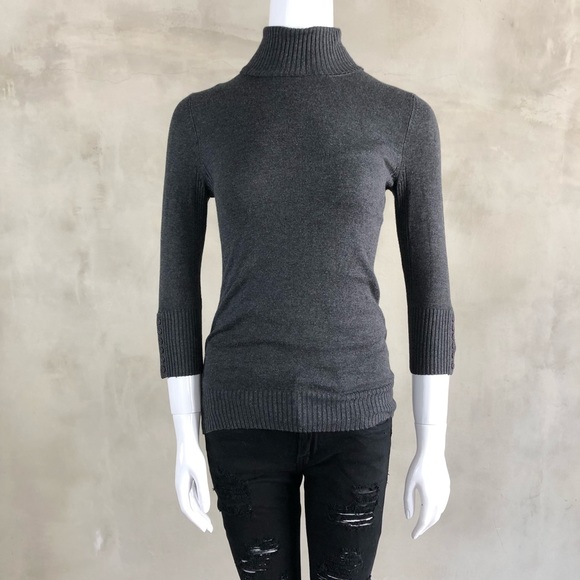 My Gray Cropped Sleeve Turtleneck - Picture 2 of 8